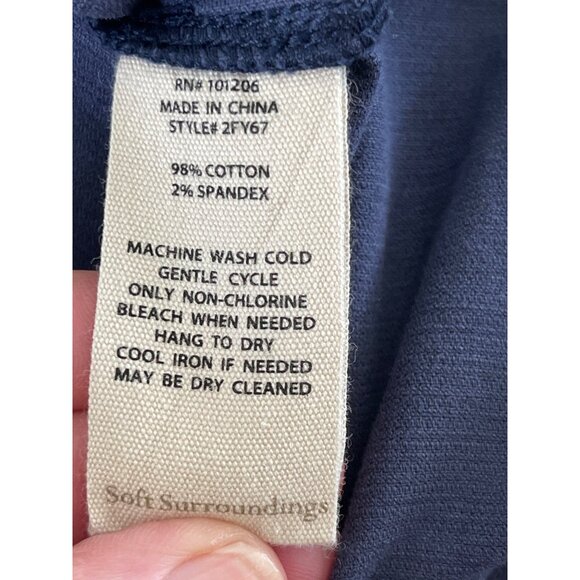 Soft Surroundings Cora‎ Corduroy Shirt Jacket Button Blue Small Chic Pockets $89 - Picture 8 of 9